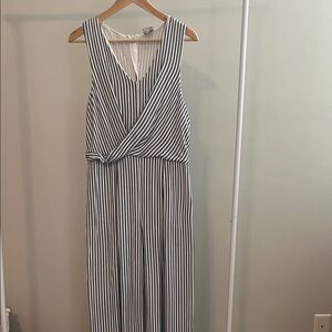 A New Day Navy and White Striped Jumpsuit
